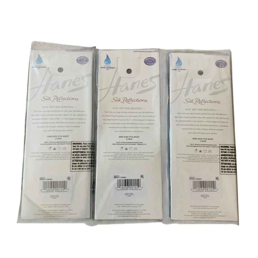 ​Hanes Silk Reflections 3-Pack Knee Highs Barely There Sheer Minimalist Business
